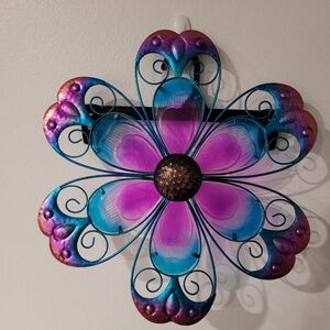 Metal and glass flower